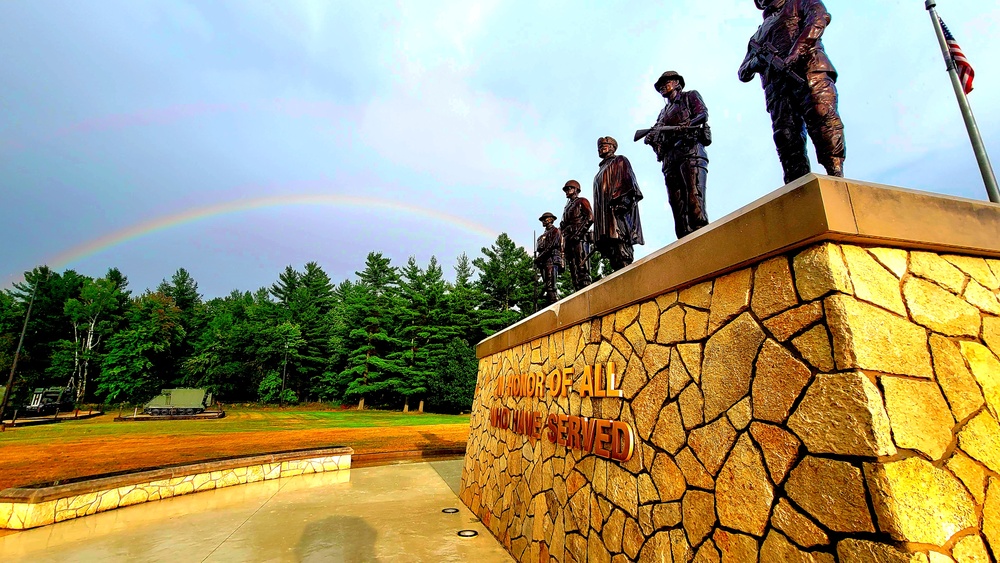 Rainbow over Fort McCoy's historic Commemorative Area