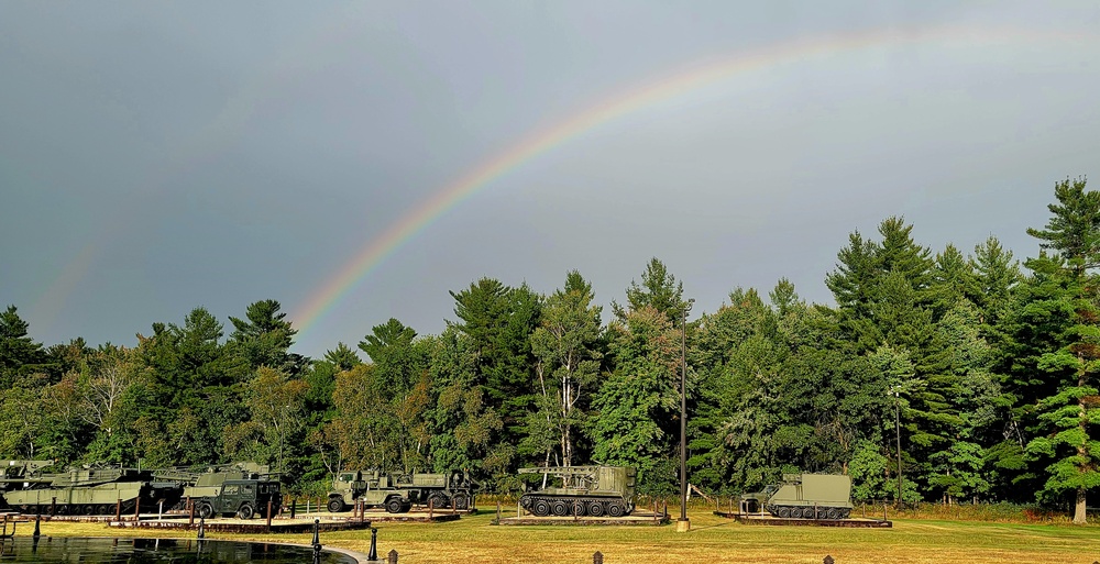 Rainbow over Fort McCoy's historic Commemorative Area