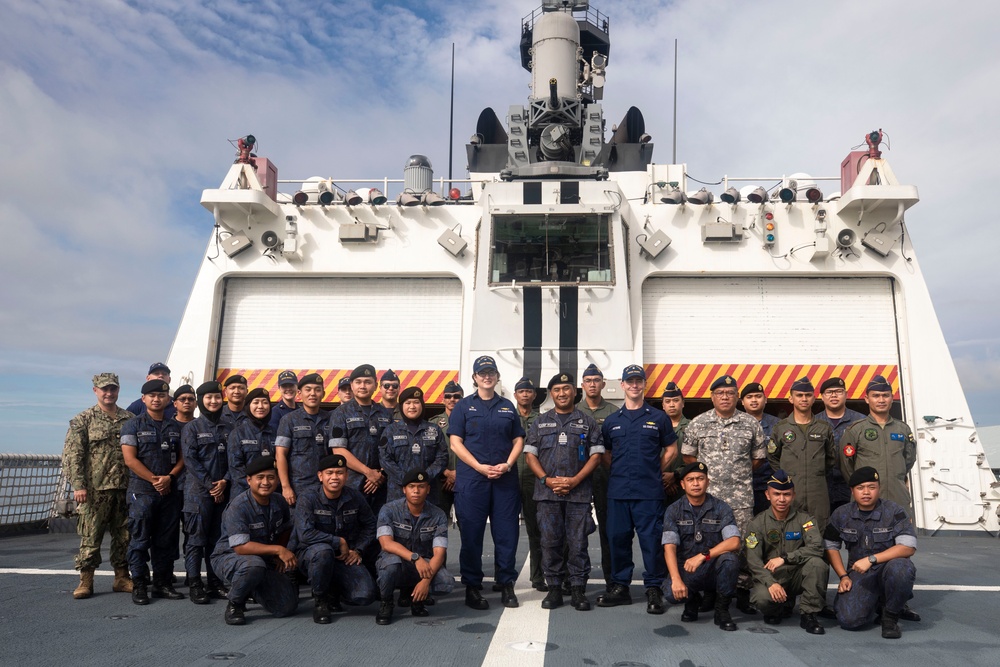 Royal Brunei Armed Forces Tour USCGC Munro During CARAT Brunei 2023