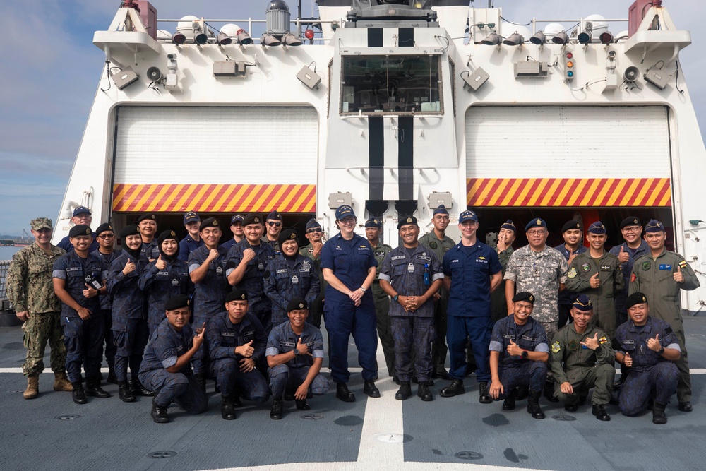 Royal Brunei Armed Forces Tour USCGC Munro During CARAT Brunei 2023