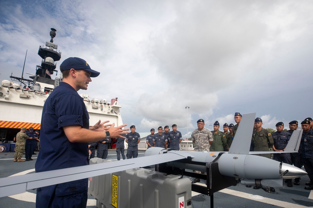 Royal Brunei Armed Forces Tour USCGC Munro During CARAT Brunei 2023