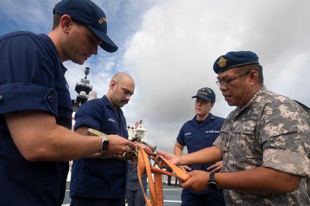 Royal Brunei Armed Forces Tour USCGC Munro During CARAT Brunei 2023