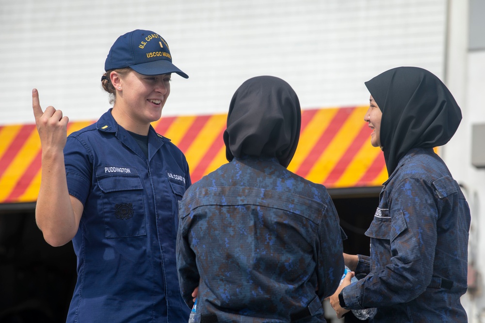 Royal Brunei Armed Forces Tour USCGC Munro During CARAT Brunei 2023