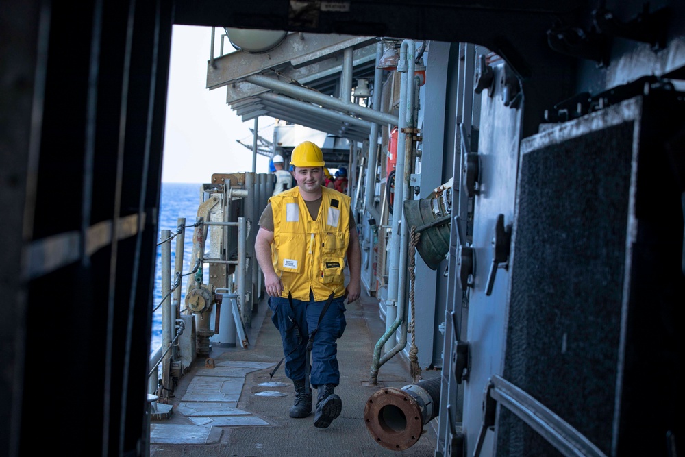 USS Normandy Conducts a Replenishment-at-Sea