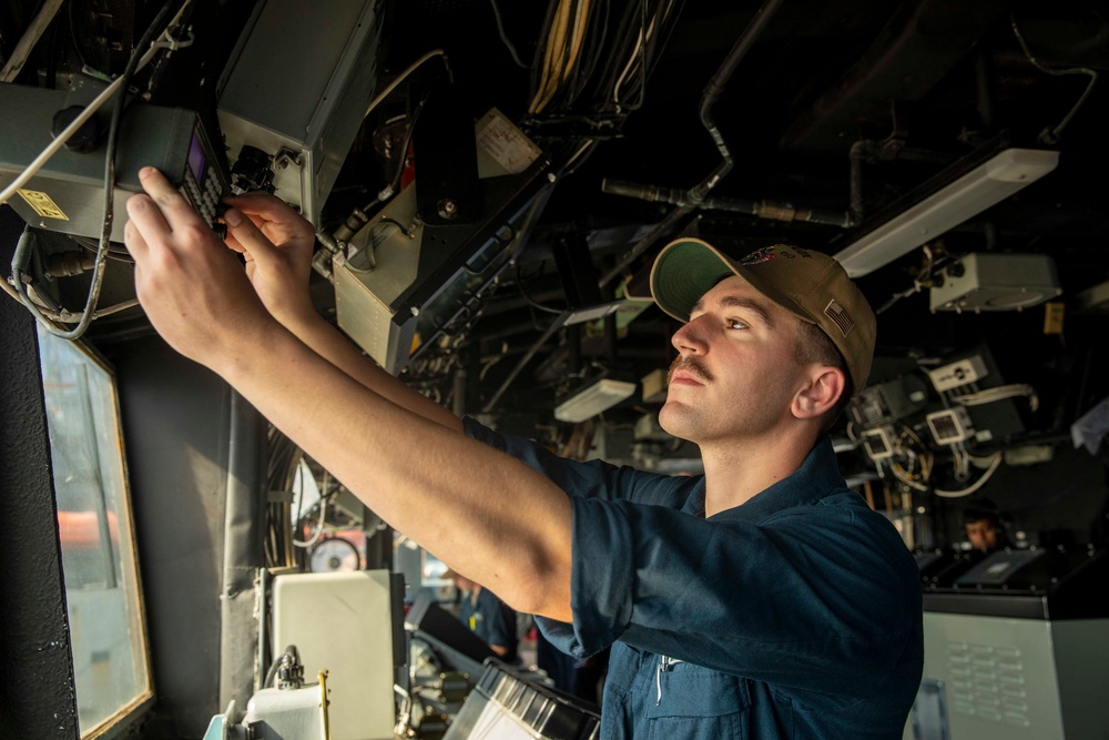 USS Normandy Conducts a Replenishment-at-Sea