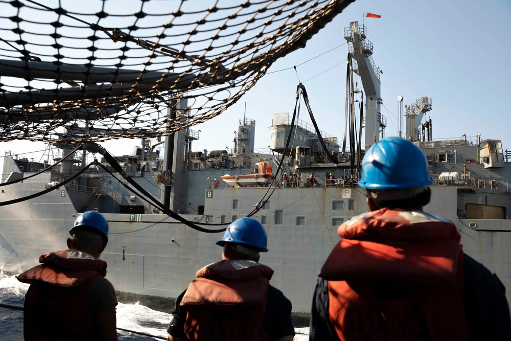 USS Normandy Conducts a Replenishment-at-Sea