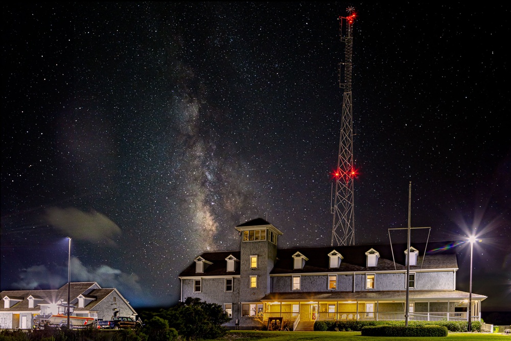 Milky Way shines over Coast Guard Station Oregon Inlet