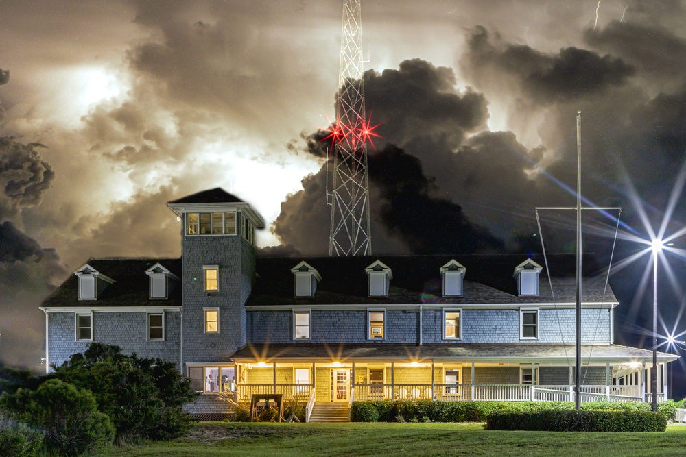 Storms thunder over Coast Guard Station Oregon Inlet