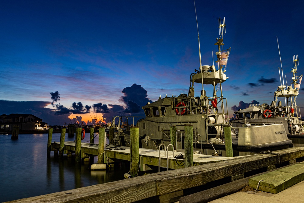 Sunrise over Coast Guard Station Oregon Inlet