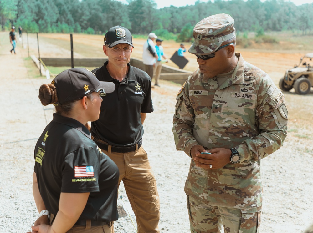 Brig. Gen. Monte L. Rone visits the U.S. Army Marksmanship Unit