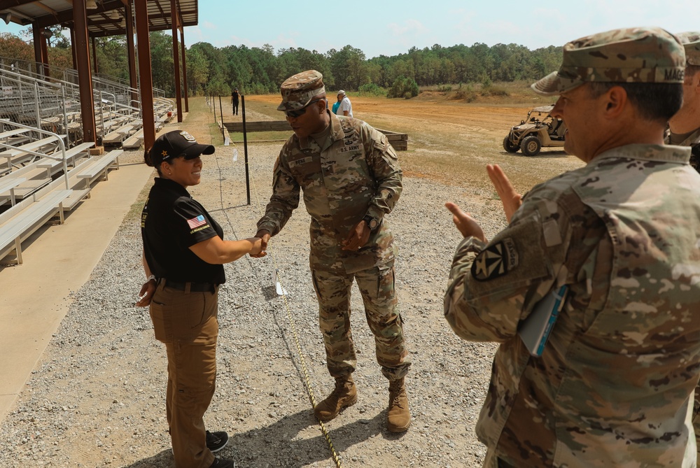 Brig. Gen. Monte L. Rone visits the U.S. Army Marksmanship Unit