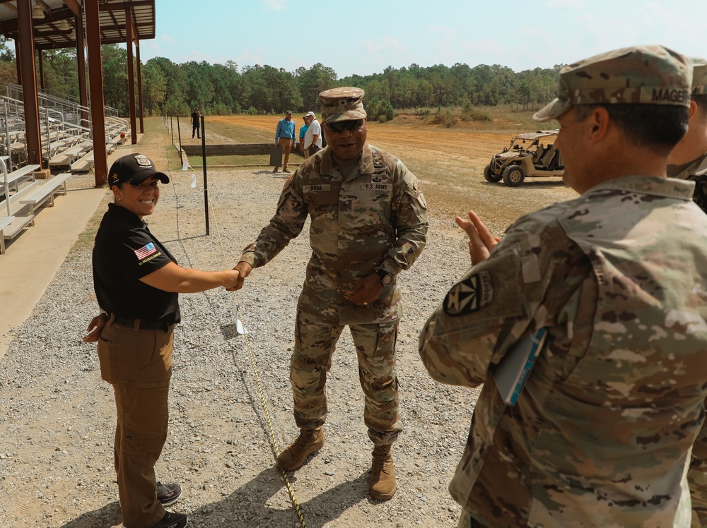 Brig. Gen. Monte L. Rone visits the U.S. Army Marksmanship Unit