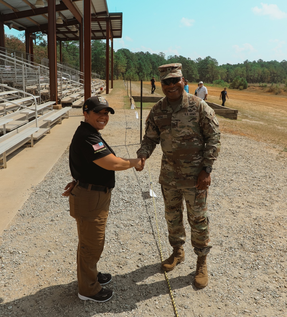 Brig. Gen. Monte L. Rone visits the U.S. Army Marksmanship Unit