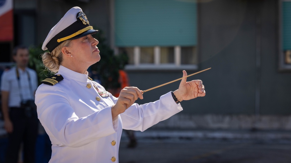 U.S. Naval Forces Europe and Africa Band perform Operation Avalanches’ 80th Anniversary