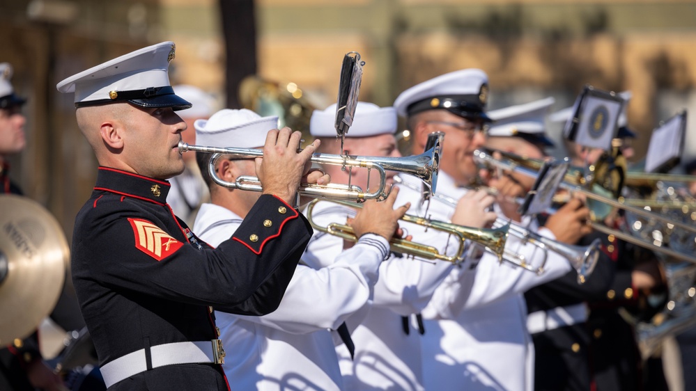 U.S. Naval Forces Europe and Africa Band perform Operation Avalanches’ 80th Anniversary