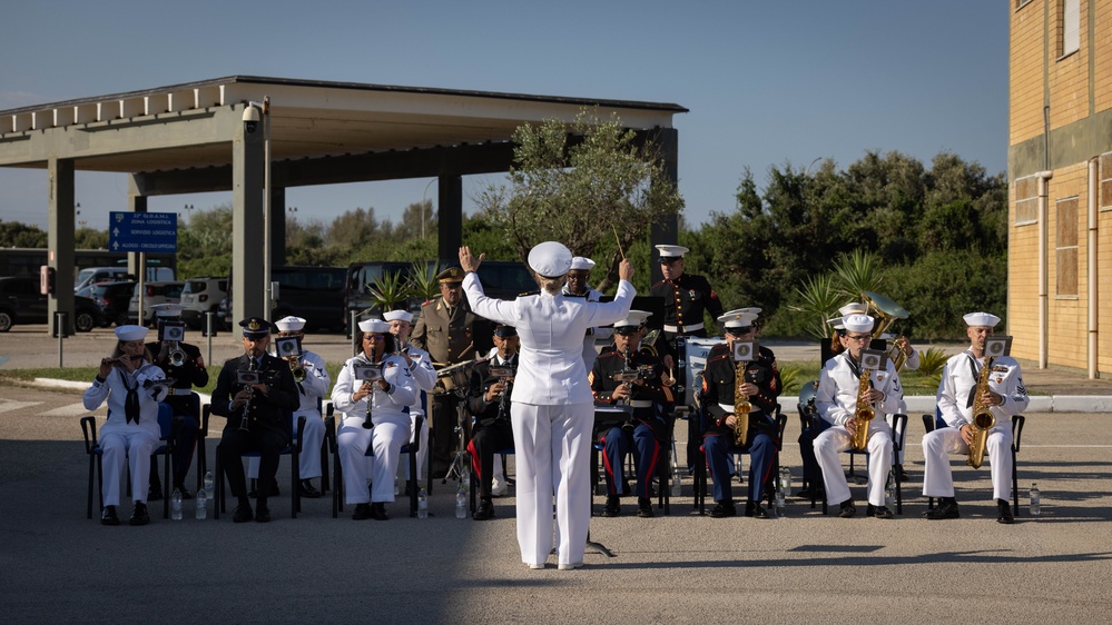 U.S. Naval Forces Europe and Africa Band perform Operation Avalanches’ 80th Anniversary