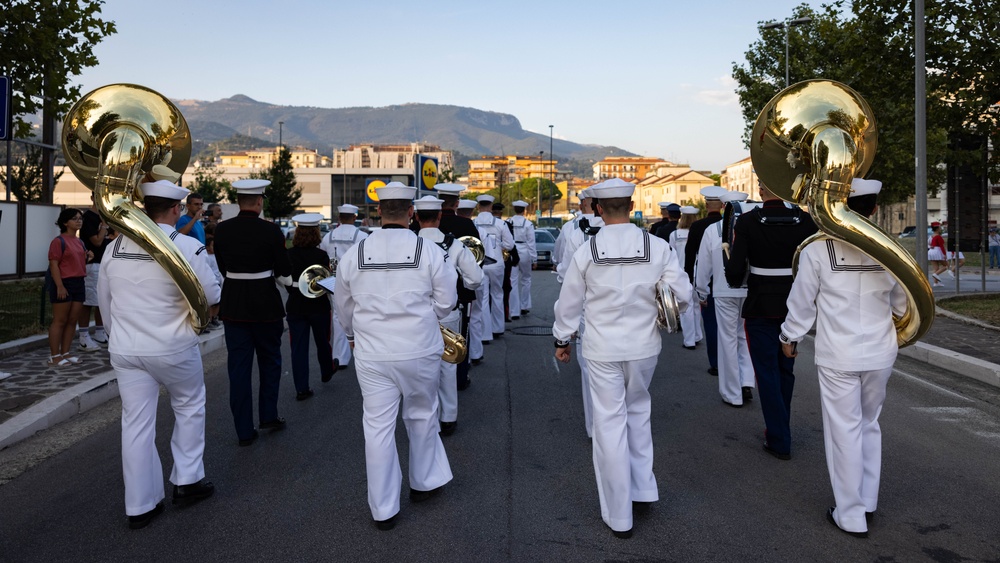 U.S. Naval Forces Europe and Africa Band perform Operation Avalanches’ 80th Anniversary