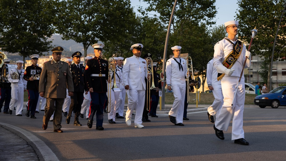 U.S. Naval Forces Europe and Africa Band perform Operation Avalanches’ 80th Anniversary