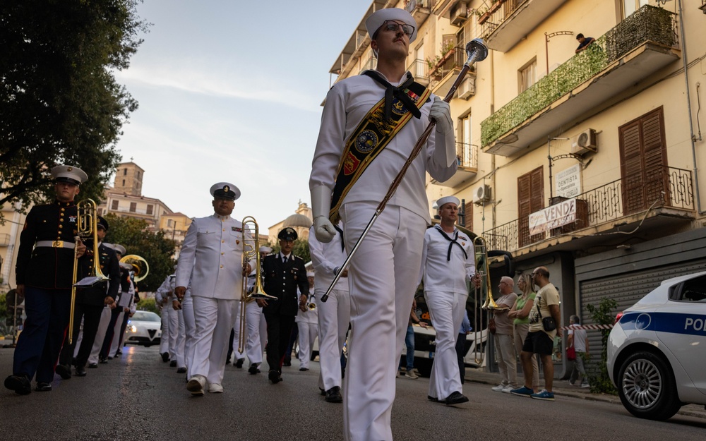 U.S. Naval Forces Europe and Africa Band perform Operation Avalanches’ 80th Anniversary