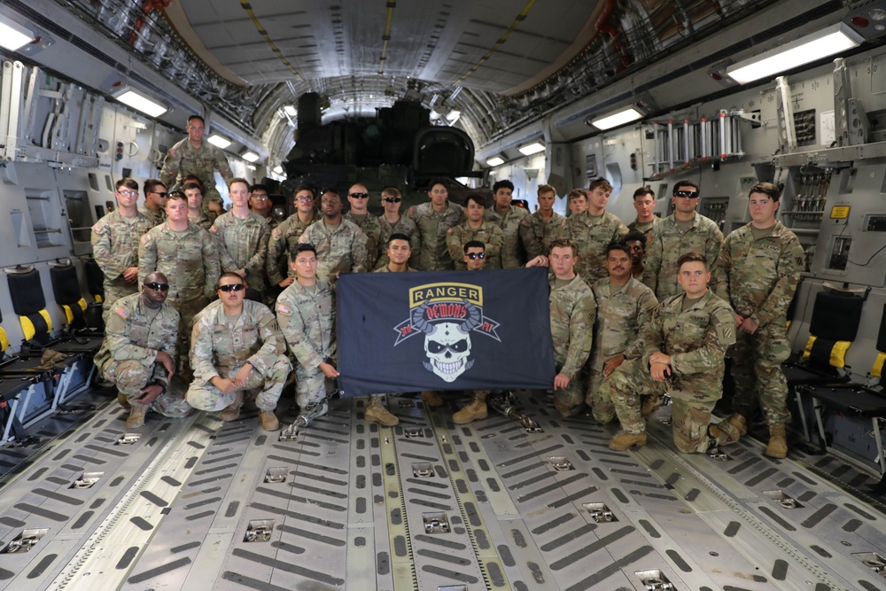 1st Battalion 64th Armor Regiment soldiers practice loading M2A4 Bradley on and off C-17 Globemaster III.