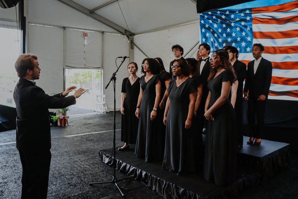 Prince George High School Chorus singing at the Fort Gregg-Adams Redesignation Ceremony