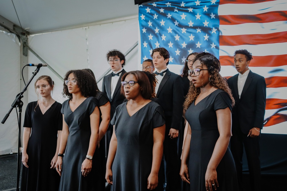 Prince George High School Chorus singing at the Fort Gregg-Adams Redesignation Ceremony