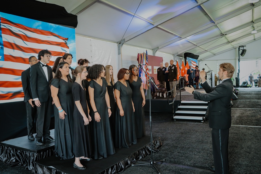 Prince George High School Chorus singing at the Fort Gregg-Adams Redesignation Ceremony