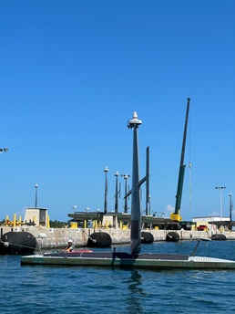 Saildrone Voyager USV Launches to Sea During Operation Windward Stack