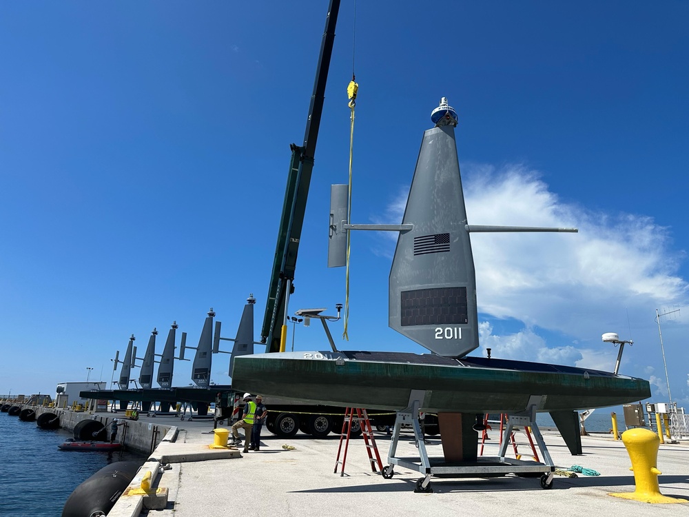 Saildrone Voyager USV Launches to Sea During Operation Windward Stack