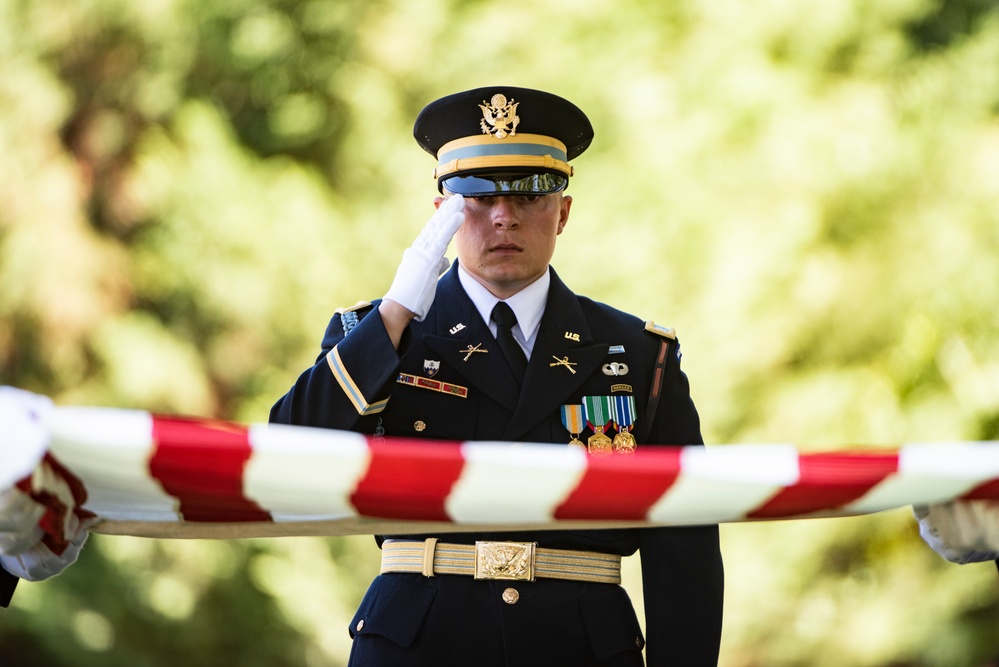 Military Funeral Honors with Funeral Escort are Conducted for U.S. Army Air Forces 1st Lt. William Montgomery in Section 78