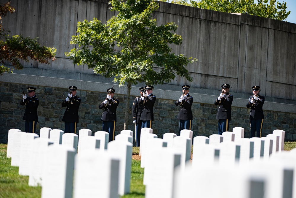 Military Funeral Honors with Funeral Escort are Conducted for U.S. Army Air Forces 1st Lt. William Montgomery in Section 78