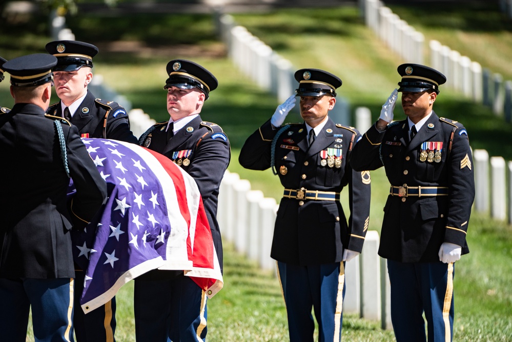 Military Funeral Honors with Funeral Escort are Conducted for U.S. Army Air Forces 1st Lt. William Montgomery in Section 78