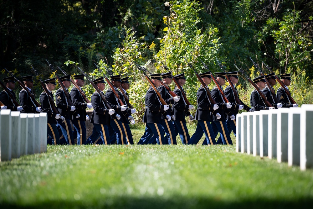 Military Funeral Honors with Funeral Escort are Conducted for U.S. Army Air Forces 1st Lt. William Montgomery in Section 78