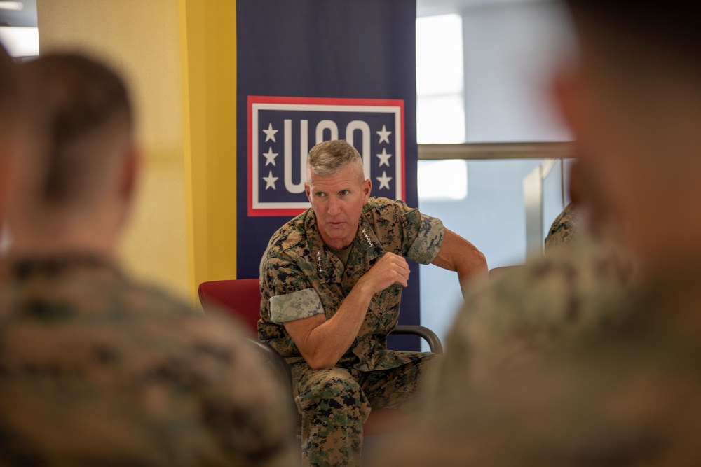 Gen. Eric Smith, assistant commandant of the U.S. Marine Corps, speaks  during an interview at the U.S. Embassy in Tokyo on Sept. 11, 2023.  (Kyodo)==Kyodo Photo via Credit: Newscom/Alamy Live News Stock