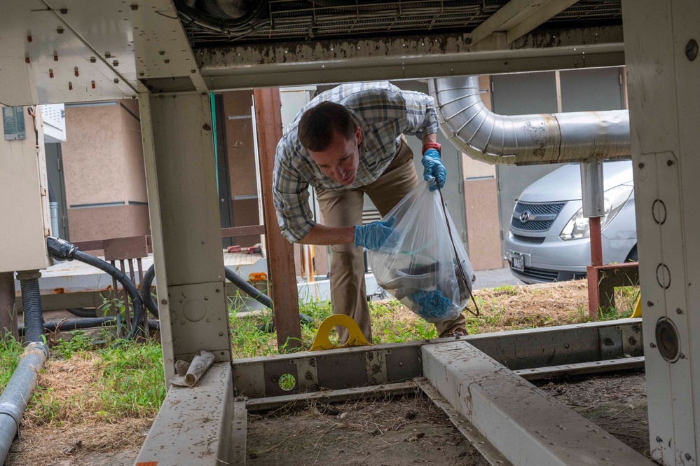 Osan conducts base clean up