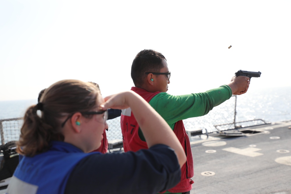 USS Paul Ignatius Holds Small Arms Qualification