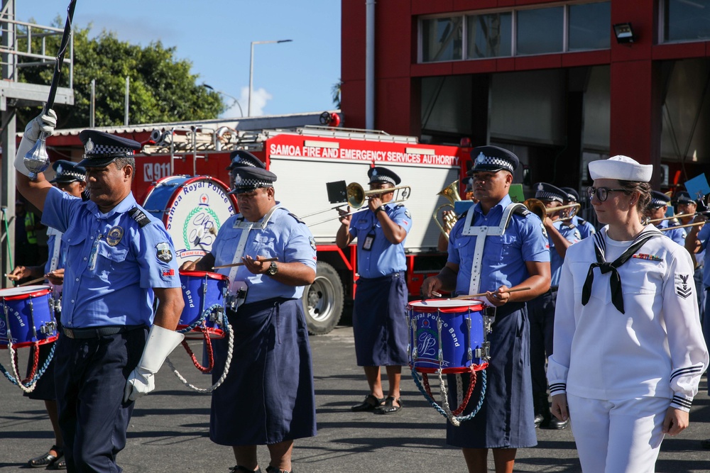 Pacific Partnership 2023 Wind Quintet Marches with Royal Samoa Police Band