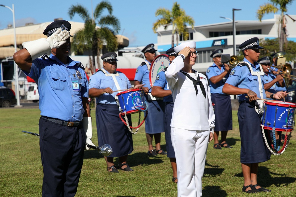 Pacific Partnership 2023 Wind Quintet Marches with Royal Samoa Police Band