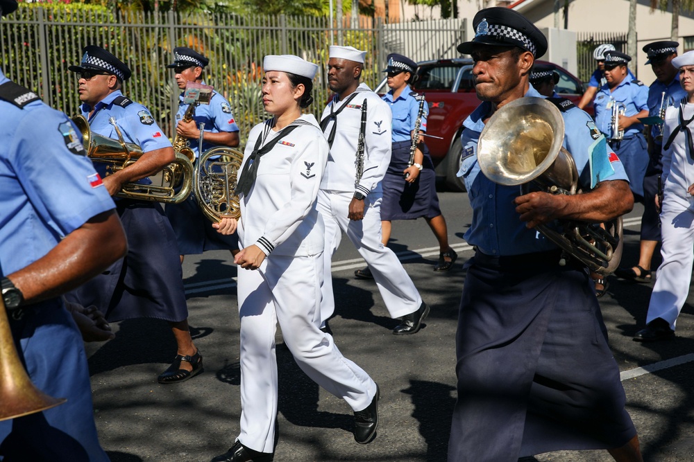 Pacific Partnership 2023 Wind Quintet Marches with Royal Samoa Police Band