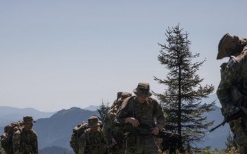 Soldiers from 10th Mountain Division and Bulgarian Land Forces 101st Alpine Regiment participate in the Rhodope 23 tactical movement and mountain survival techniques event on Sep. 13, 2023, near Smolyan, Bulgaria