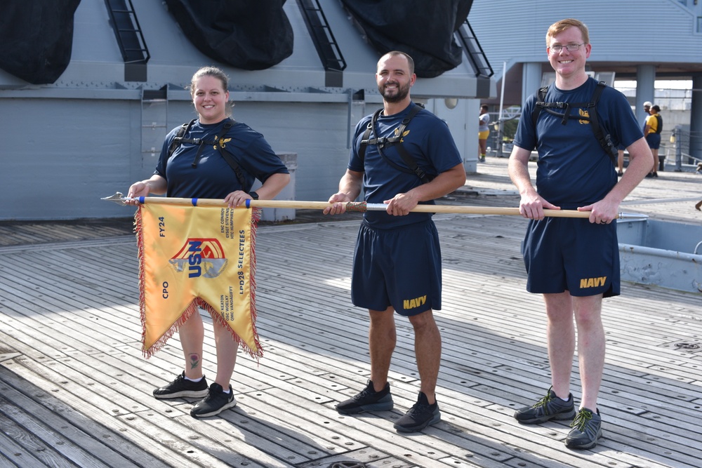 USS Fort Lauderdale (LPD 28) Chief Petty Officer Selectees participate in CPO Heritage Days Training event