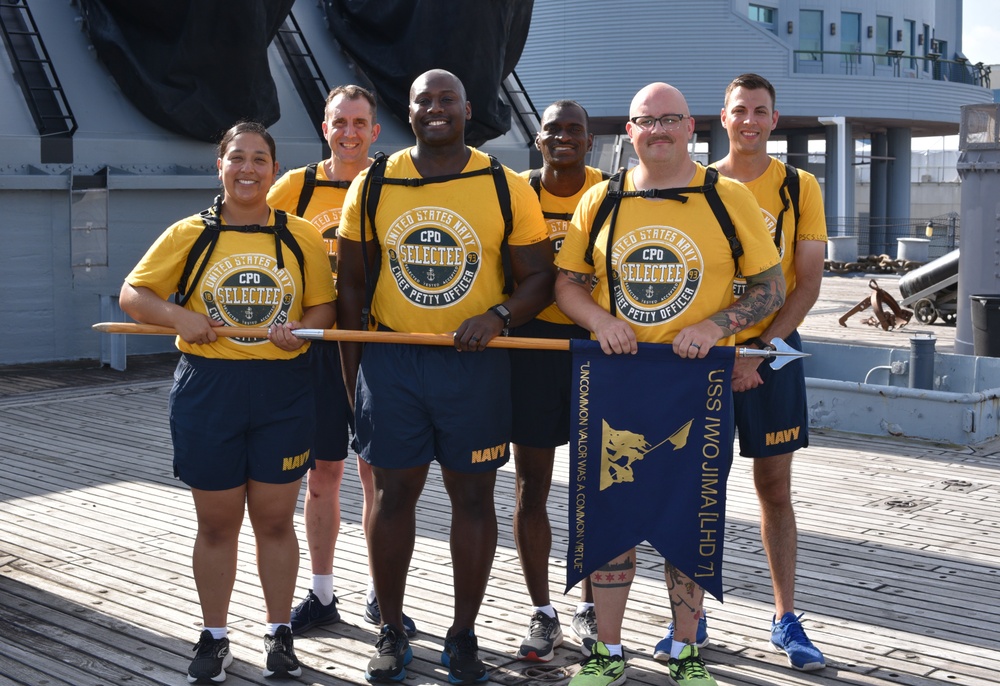 USS Iwo Jima (LHD 7) Chief Petty Officer Selectees participate in CPO Heritage Days training event