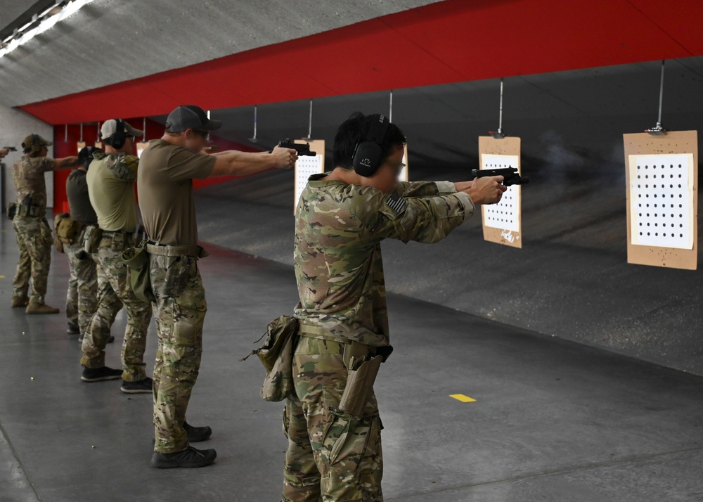 5 ASOS integrates with 1 SFG (A) for pistol accuracy course, furthering joint capes
