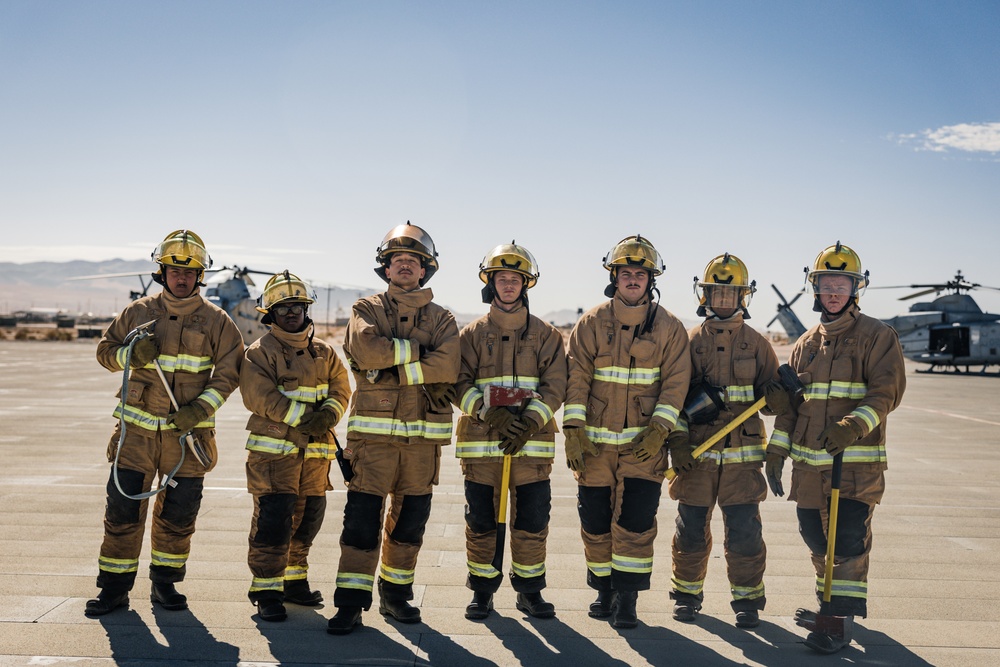 Aircraft Rescue and Firefighting Marines conduct drills to maintain readiness