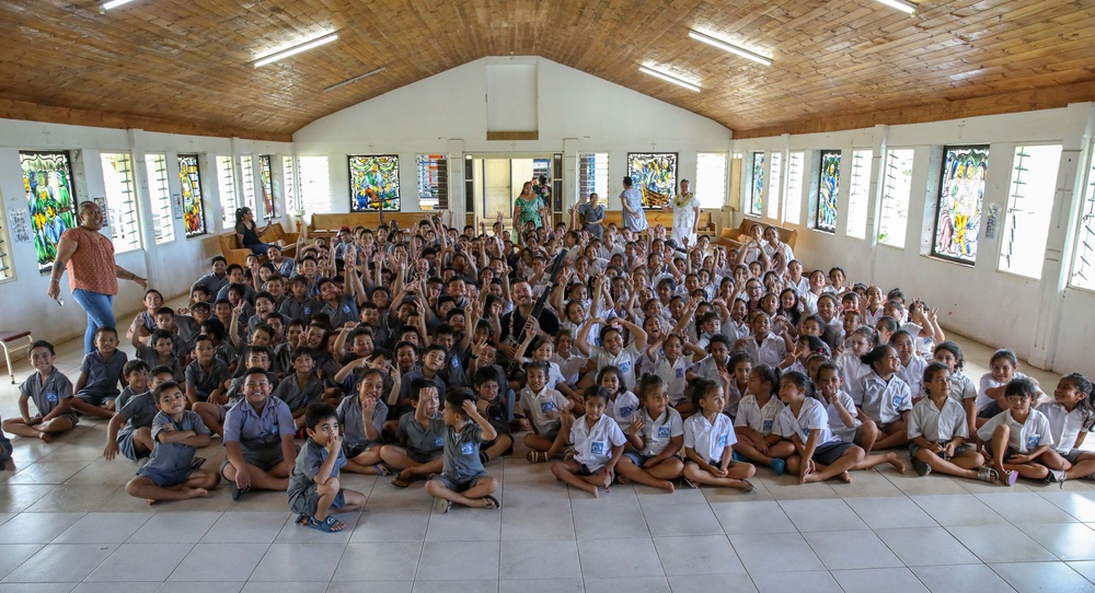 Pacific Partnership 2023 Wind Quintet performs at St. Peter Chanel Primary School