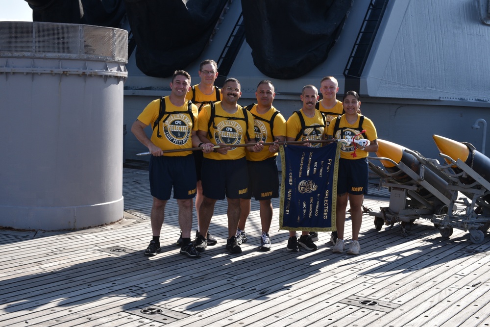USS Vicksburg (CG 69) Chief Petty Officer Selectees participate in annual CPO Heritage Days training event