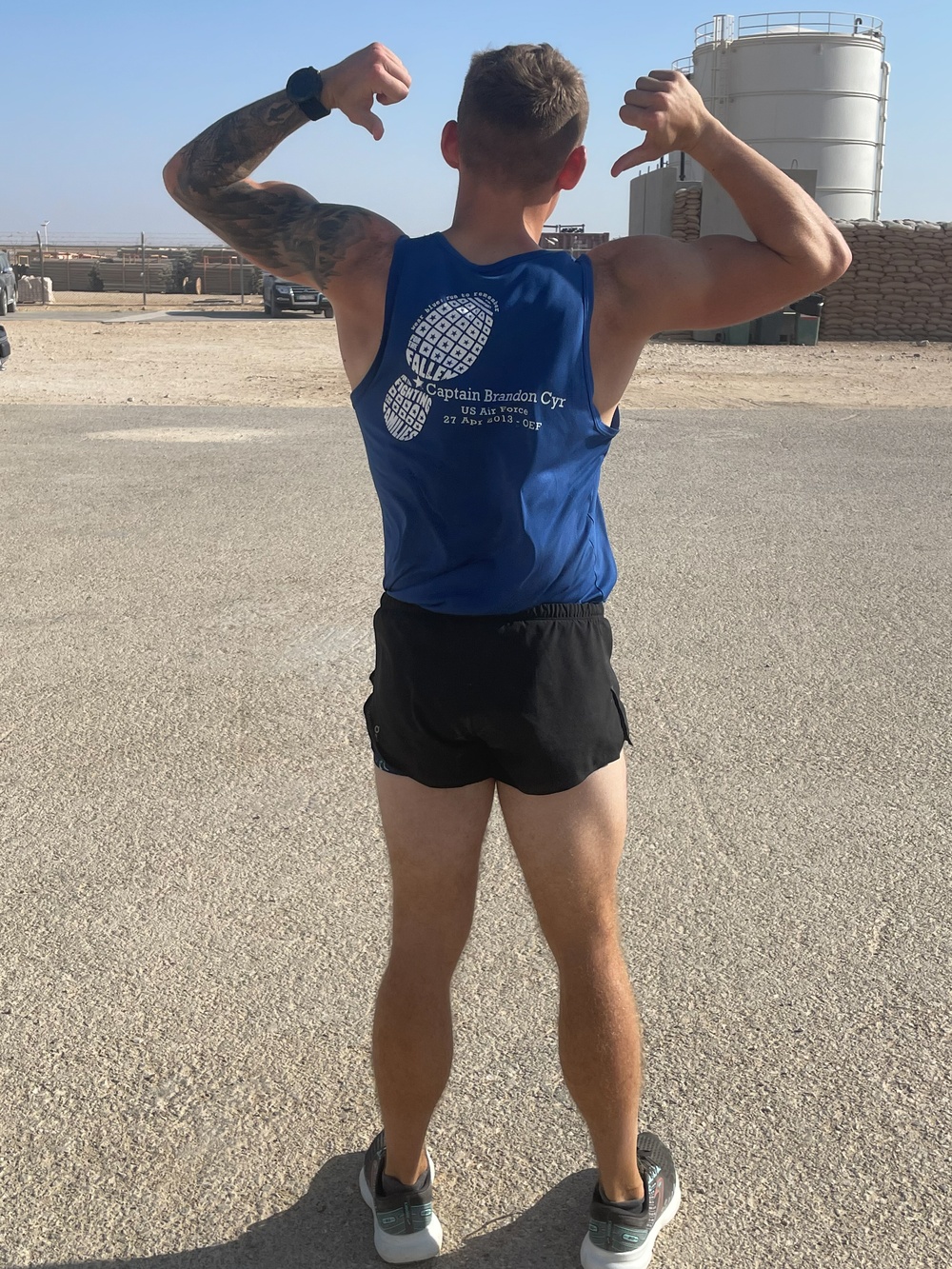 Running with purpose: Deployed Airman's virtual tribute to fallen pilot Capt. Brandon Cyr