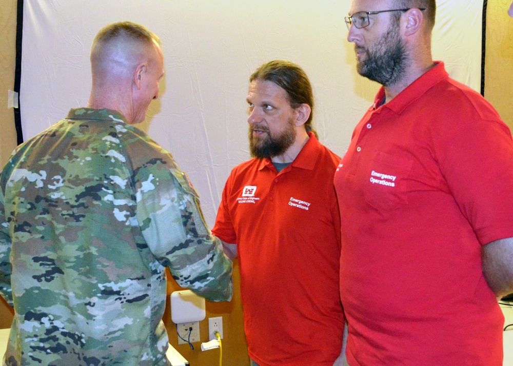 Brig. Gen. Kirk E. Gibbs meets with USACE first responders