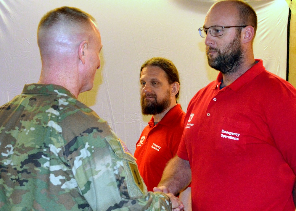 Brig. Gen. Kirk E. Gibbs meets with USACE first responders