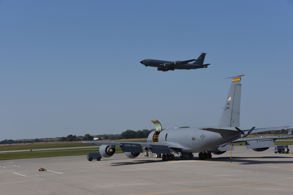 KC-135 takes off